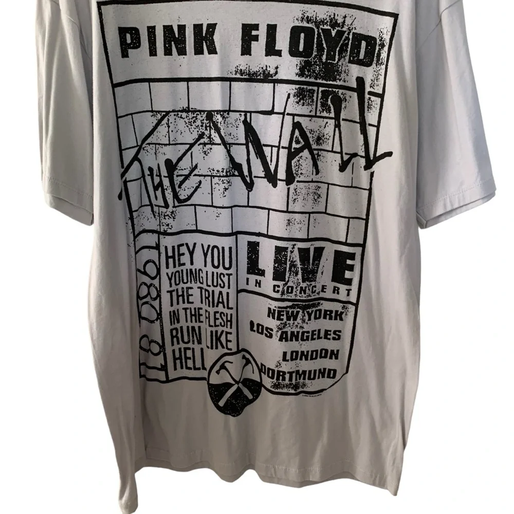 2000s Pink Floyd The Wall Graphic Band T Shirt Grey & Black Festival Sz XL NWOT - Picture 6 of 11